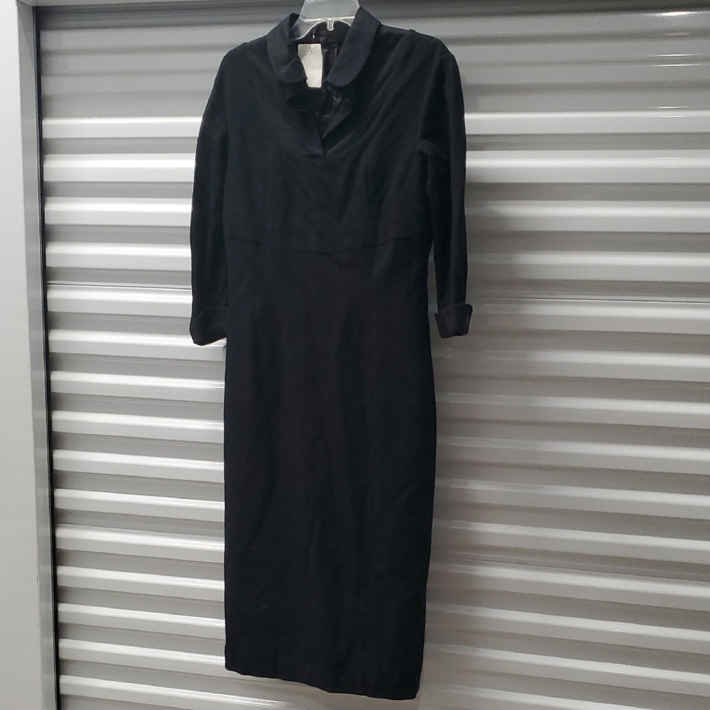 L'Wren Scott Black Sheath Dress with Long Sleeves